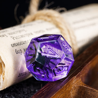 7 delige Resin Dice Set “Amethyst Spider"