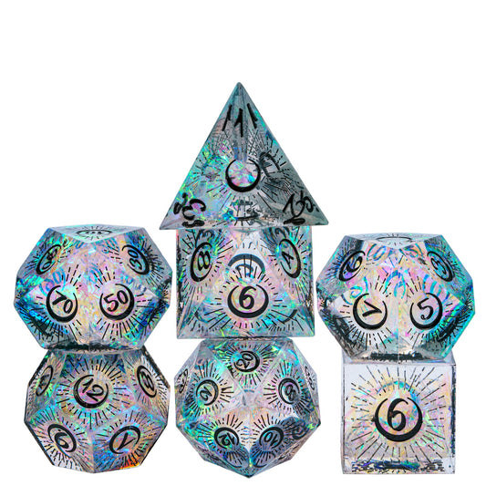 7 delige Resin Dice Set “Starlight Eclipse"