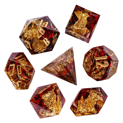 7 delige Resin Dice Set “Dragonfire Relic"