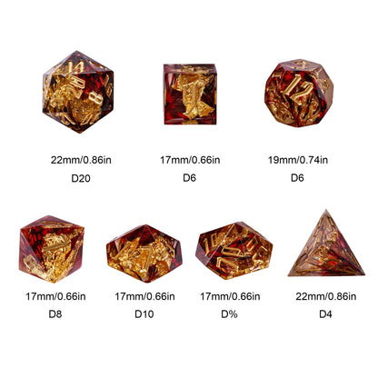 7 delige Resin Dice Set “Dragonfire Relic"