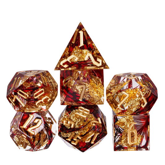 7 delige Resin Dice Set “Dragonfire Relic"