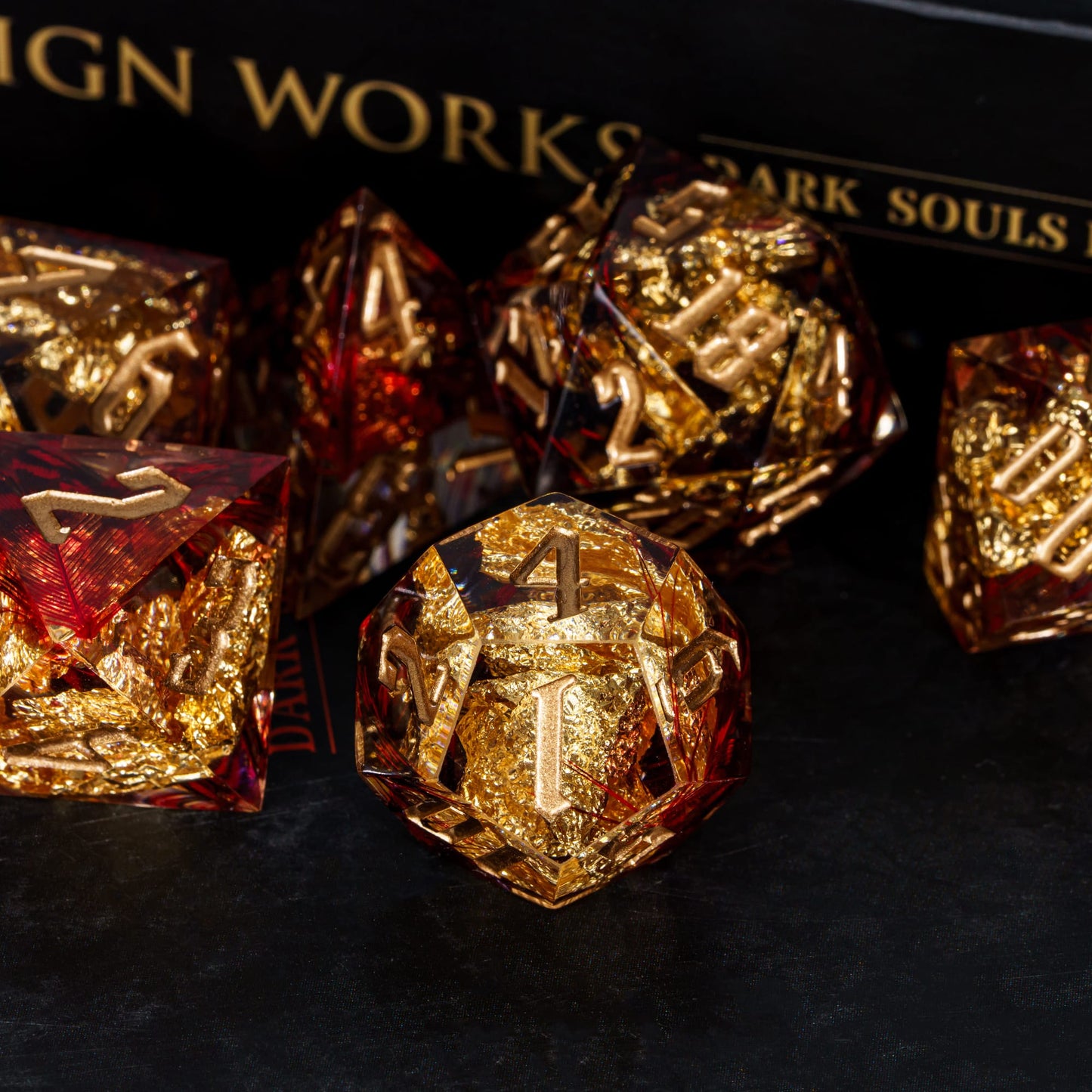 7 delige Resin Dice Set “Dragonfire Relic"