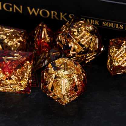 7 delige Resin Dice Set “Dragonfire Relic"