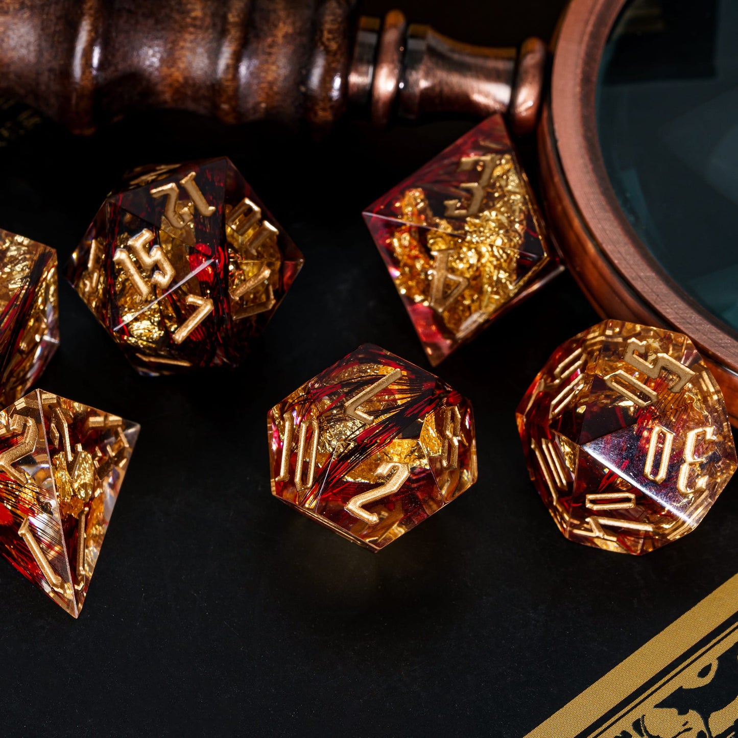 7 delige Resin Dice Set “Dragonfire Relic"