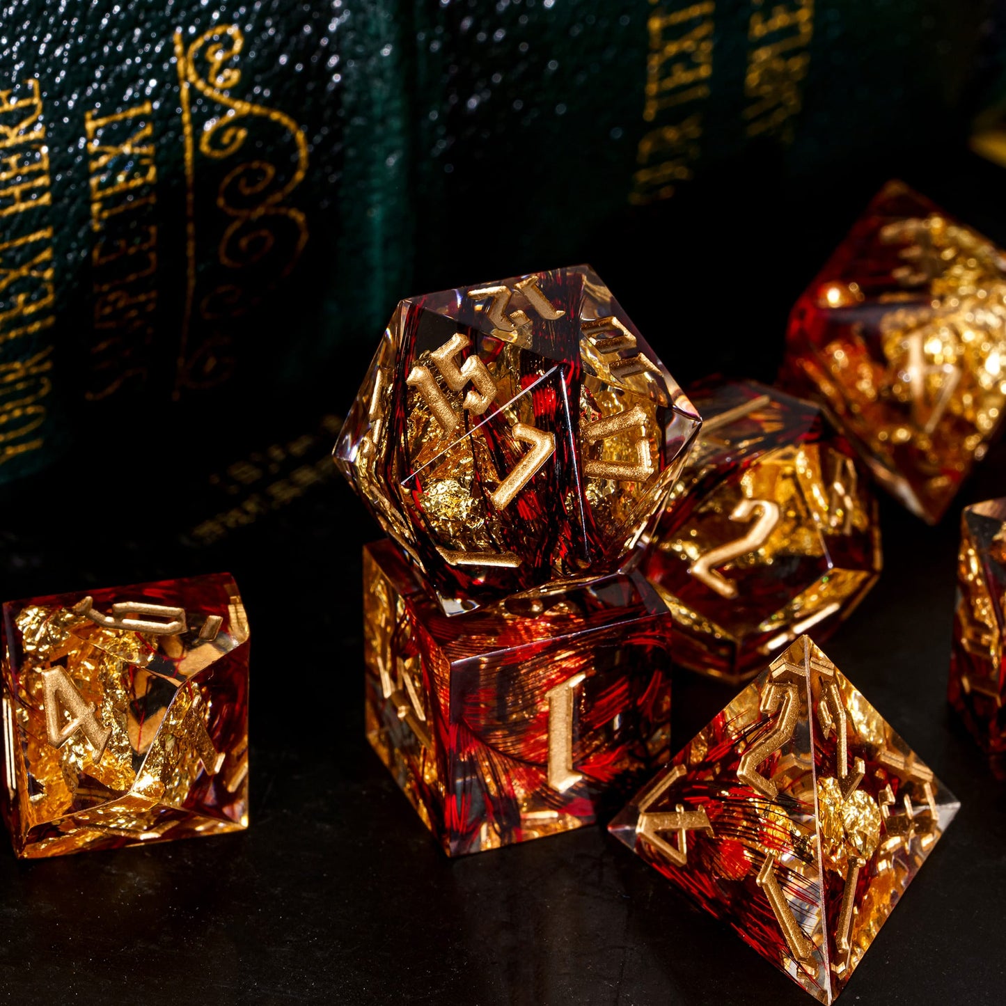 7 delige Resin Dice Set “Dragonfire Relic"