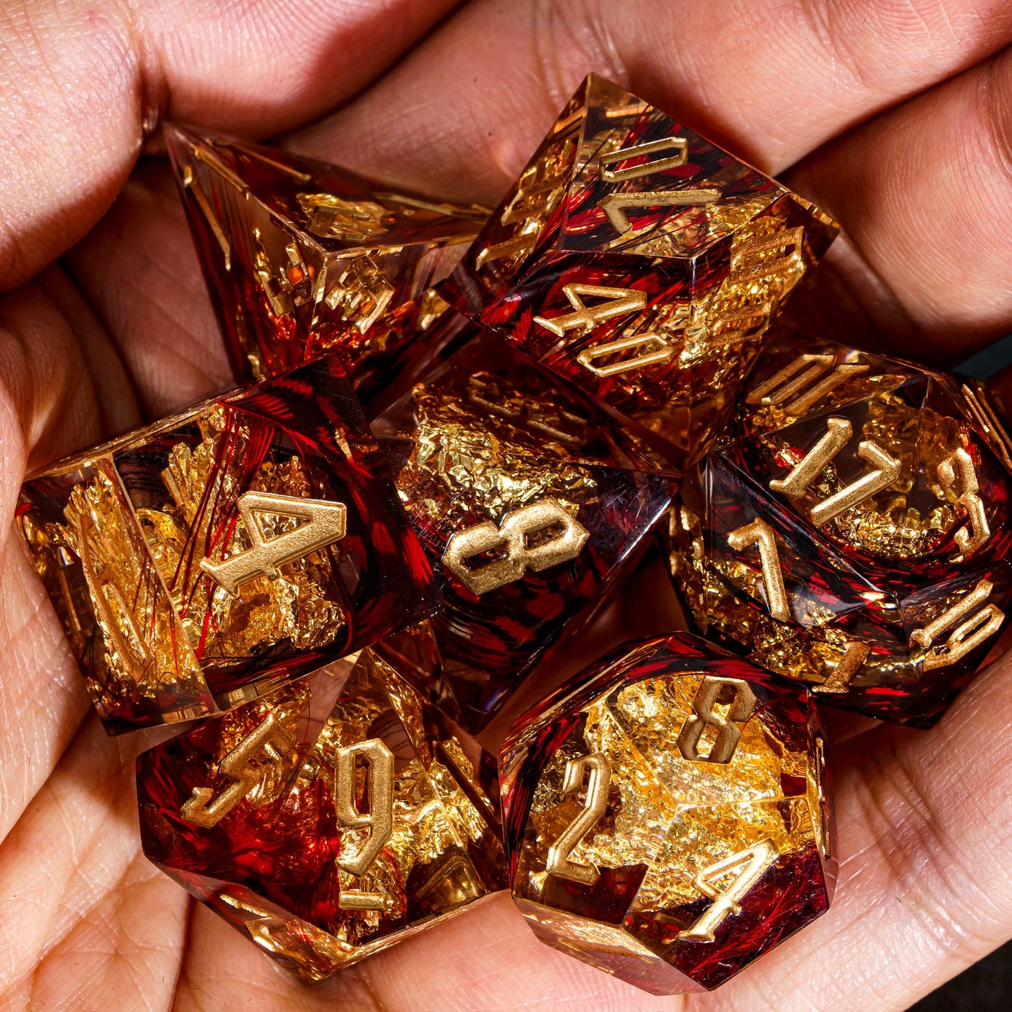 7 delige Resin Dice Set “Dragonfire Relic"