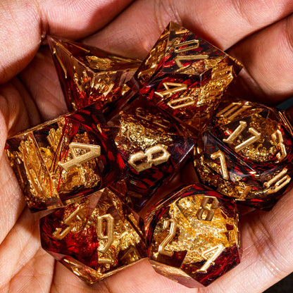 7 delige Resin Dice Set “Dragonfire Relic"