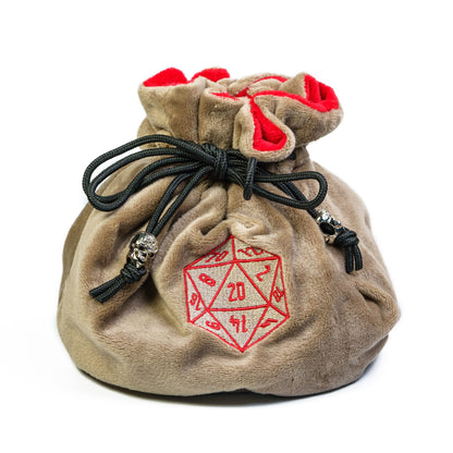 Dobbelstenen Zak met Dice Tray – Zachte Pluche Opbergzak | Voor Dungeons & Dragons & TTRPG Dobbelstenen