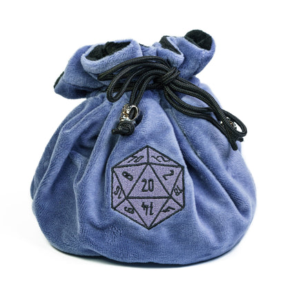 Dobbelstenen Zak met Dice Tray – Zachte Pluche Opbergzak | Voor Dungeons & Dragons & TTRPG Dobbelstenen Blauw