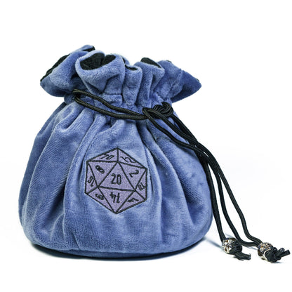 Dobbelstenen Zak met Dice Tray – Zachte Pluche Opbergzak | Voor Dungeons & Dragons & TTRPG Dobbelstenen Blauw