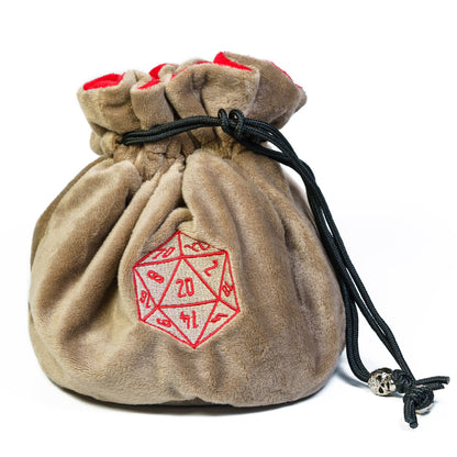 Dobbelstenen Zak met Dice Tray – Zachte Pluche Opbergzak | Voor Dungeons & Dragons & TTRPG Dobbelstenen