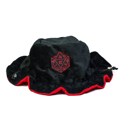 Dobbelstenen Zak met Dice Tray – Zachte Pluche Opbergzak | Voor Dungeons & Dragons & TTRPG Dobbelstenen Zwart