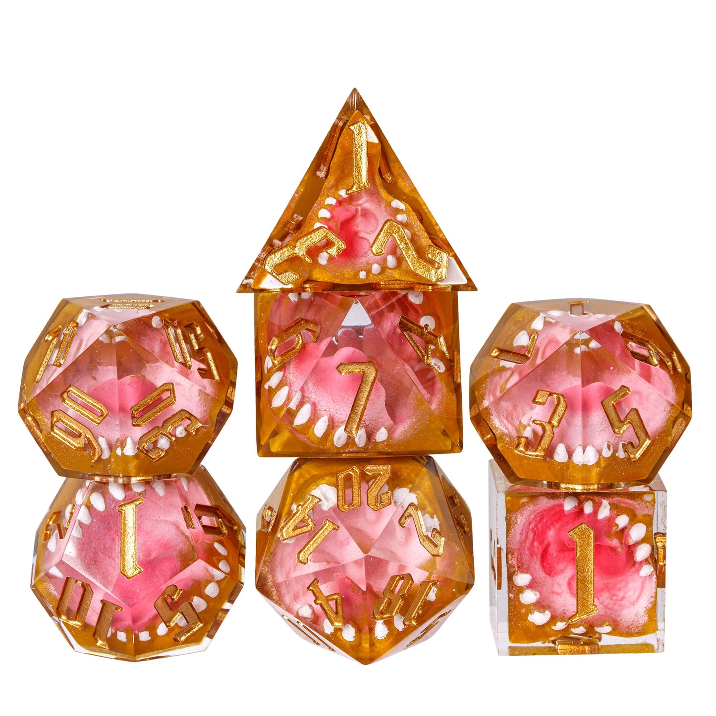 7 delige Resin Dice Set “Mimic’s Bite"