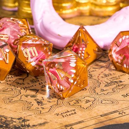 7 delige Resin Dice Set “Mimic’s Bite"