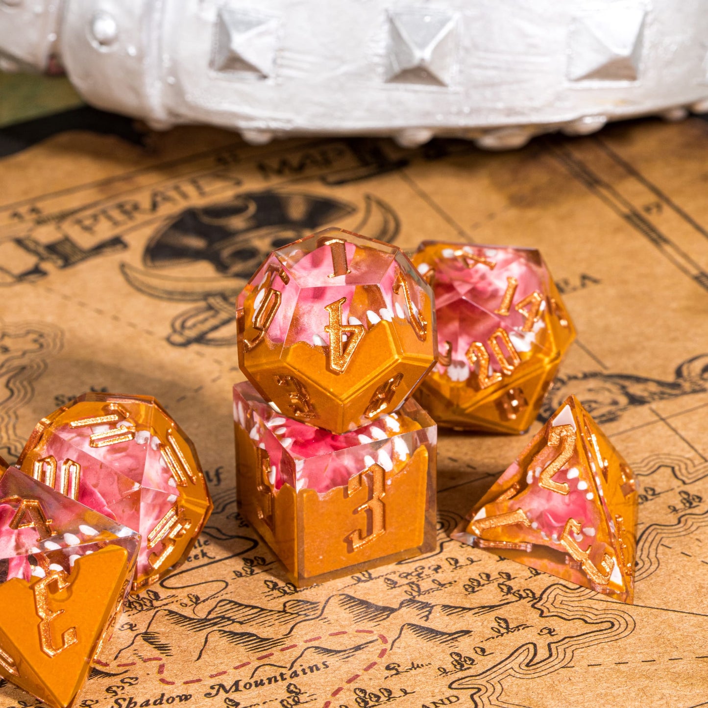 7 delige Resin Dice Set “Mimic’s Bite"