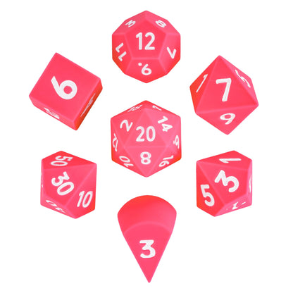 7 delige Siliconen Bounce Dice Set Roze/Wit