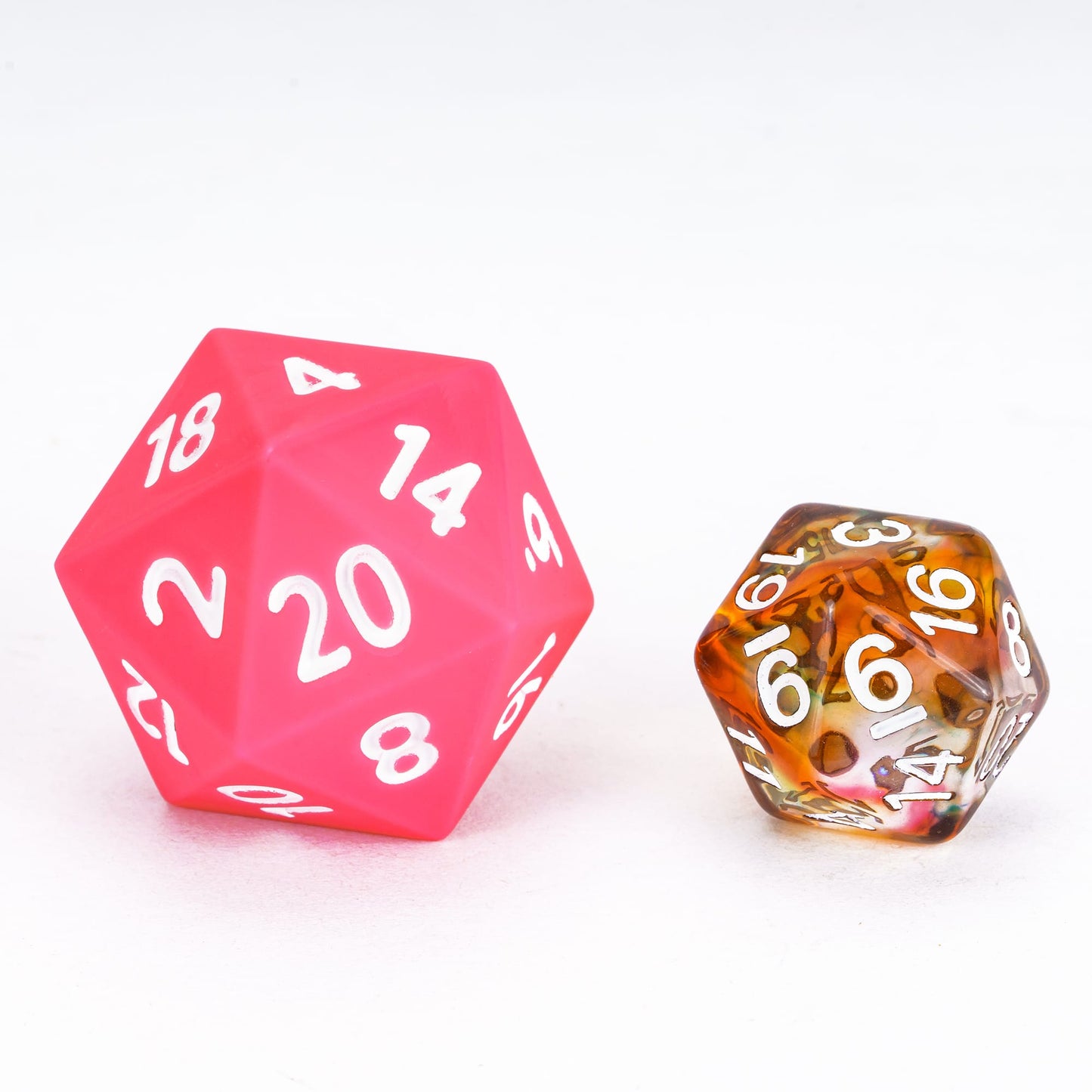7 delige Siliconen Bounce Dice Set Roze/Wit