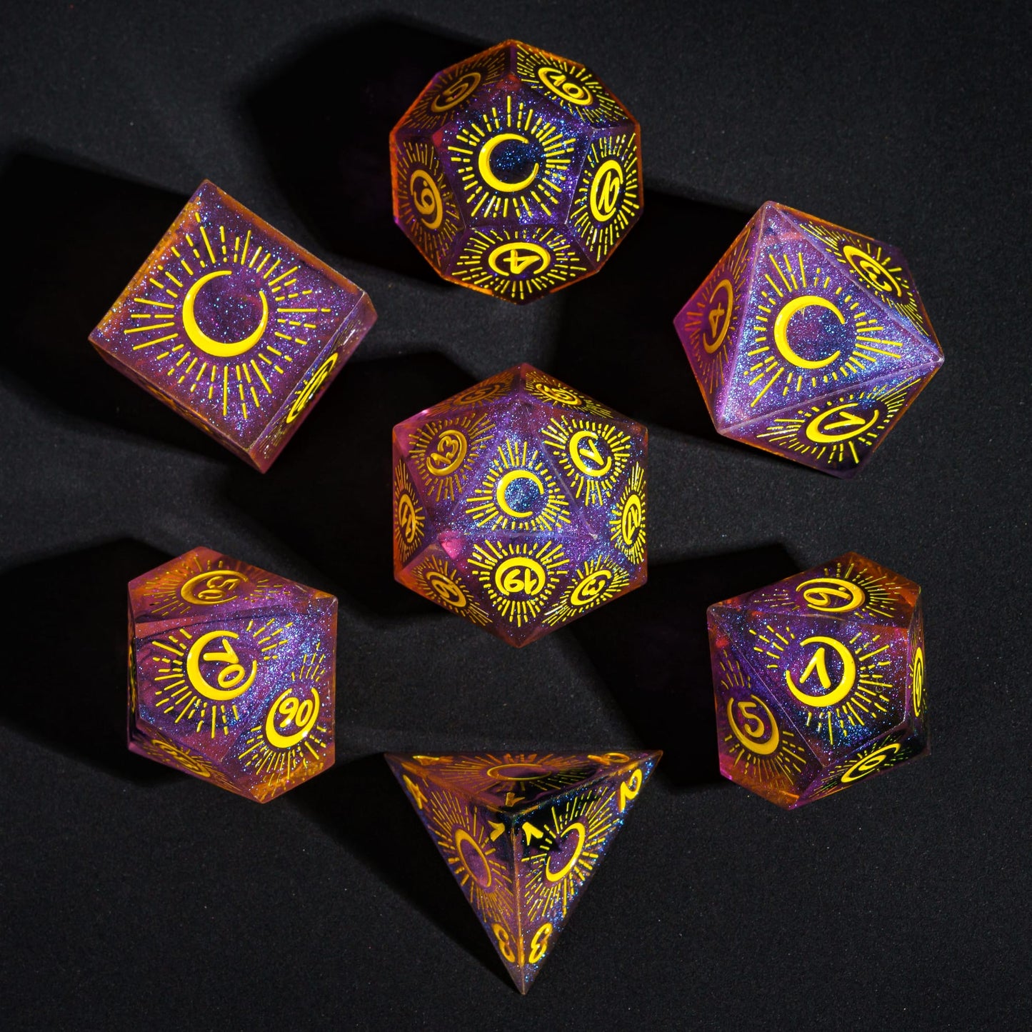 7 delige Resin Dice Set “Celestial Moon"