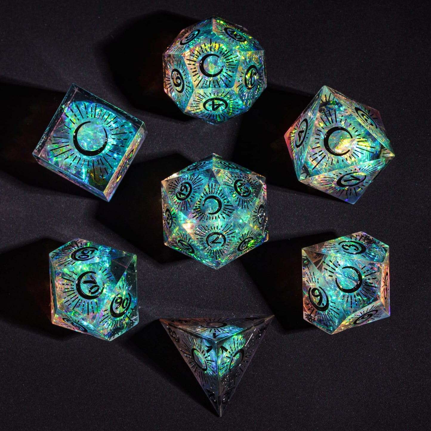 7 delige Resin Dice Set “Starlight Eclipse"