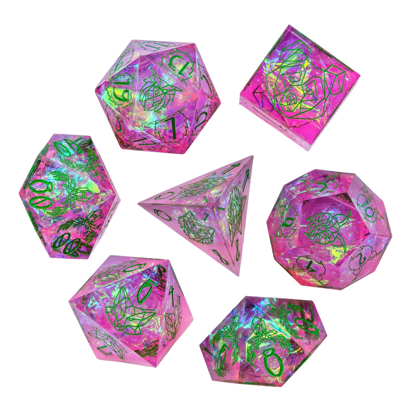 7 delige Resin Dice Set “Prismatic Spirit"