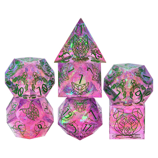 7 delige Resin Dice Set “Prismatic Spirit"