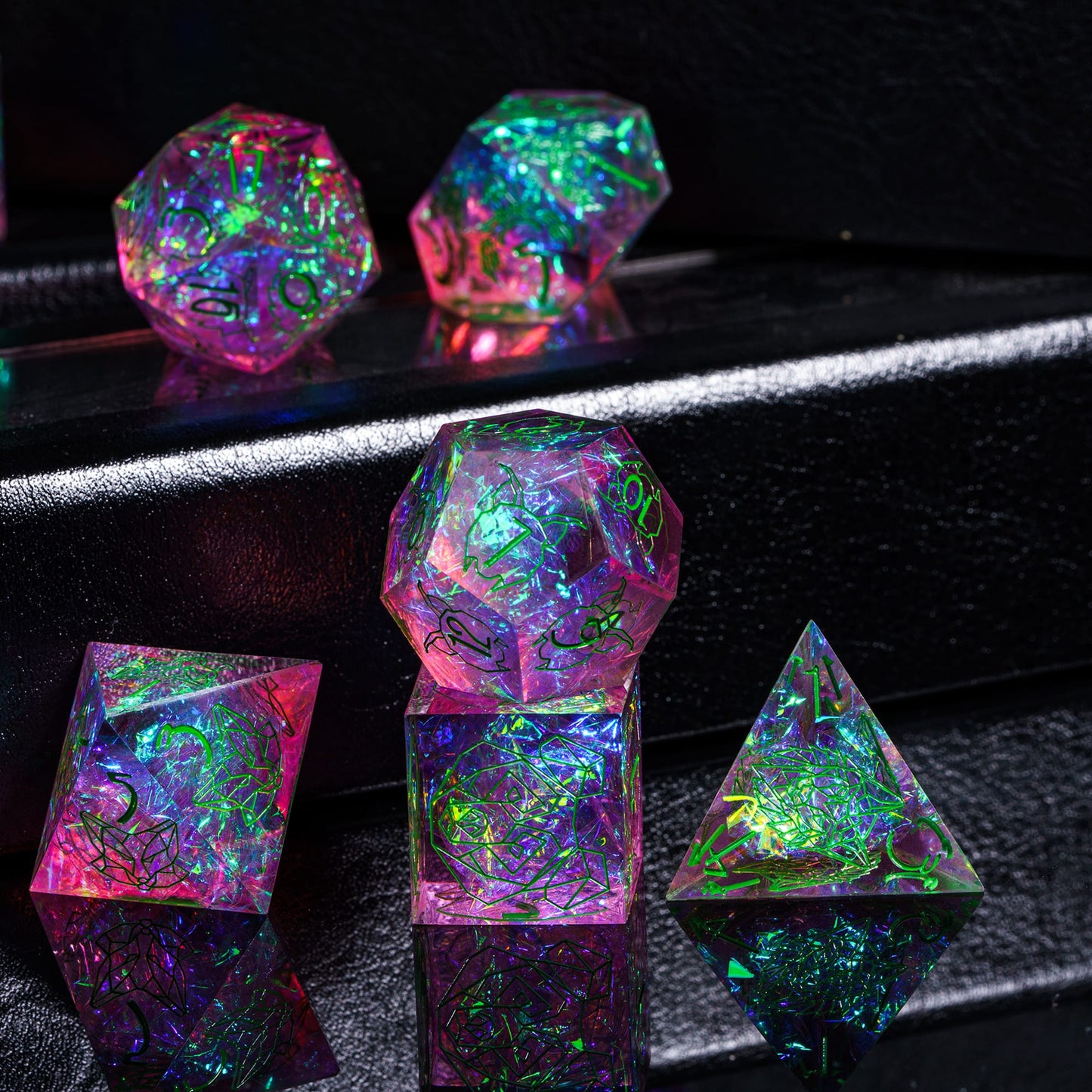 7 delige Resin Dice Set “Prismatic Spirit"