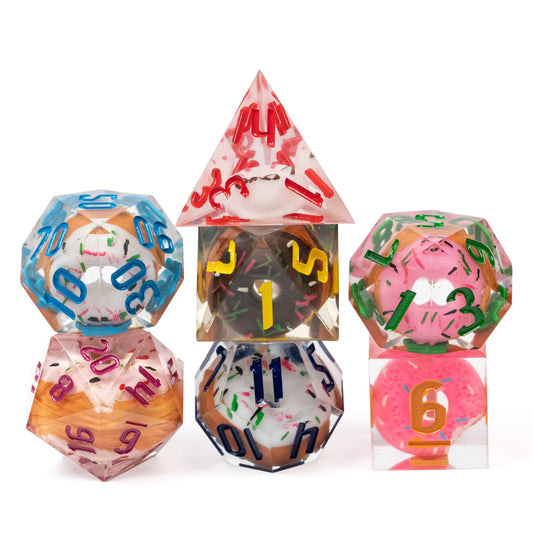 7 delige Resin Dice Set “Donut Delight"