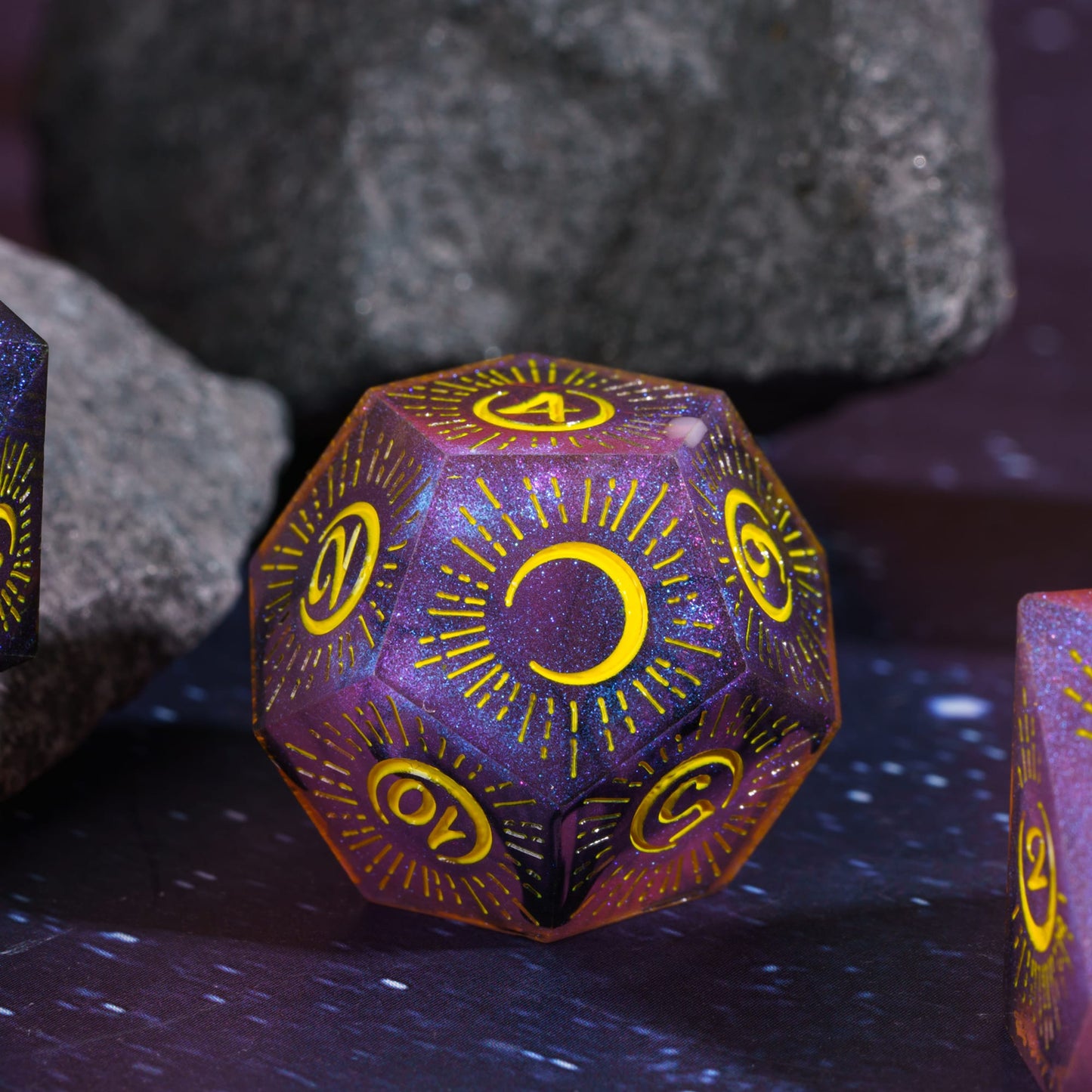 7 delige Resin Dice Set “Celestial Moon"
