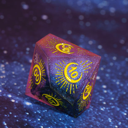 7 delige Resin Dice Set “Celestial Moon"