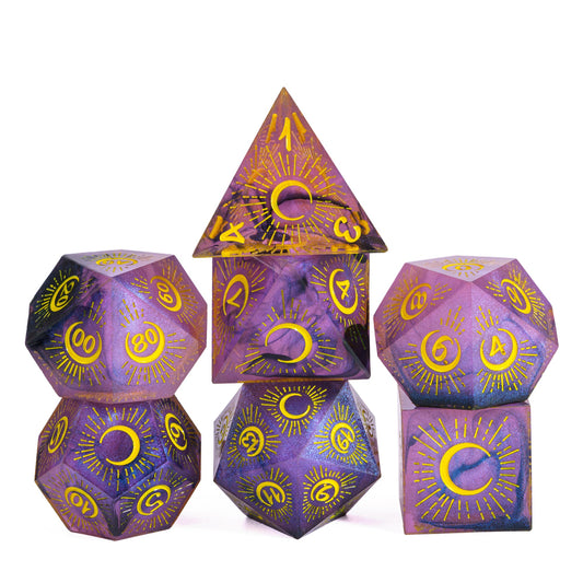 7 delige Resin Dice Set “Celestial Moon"