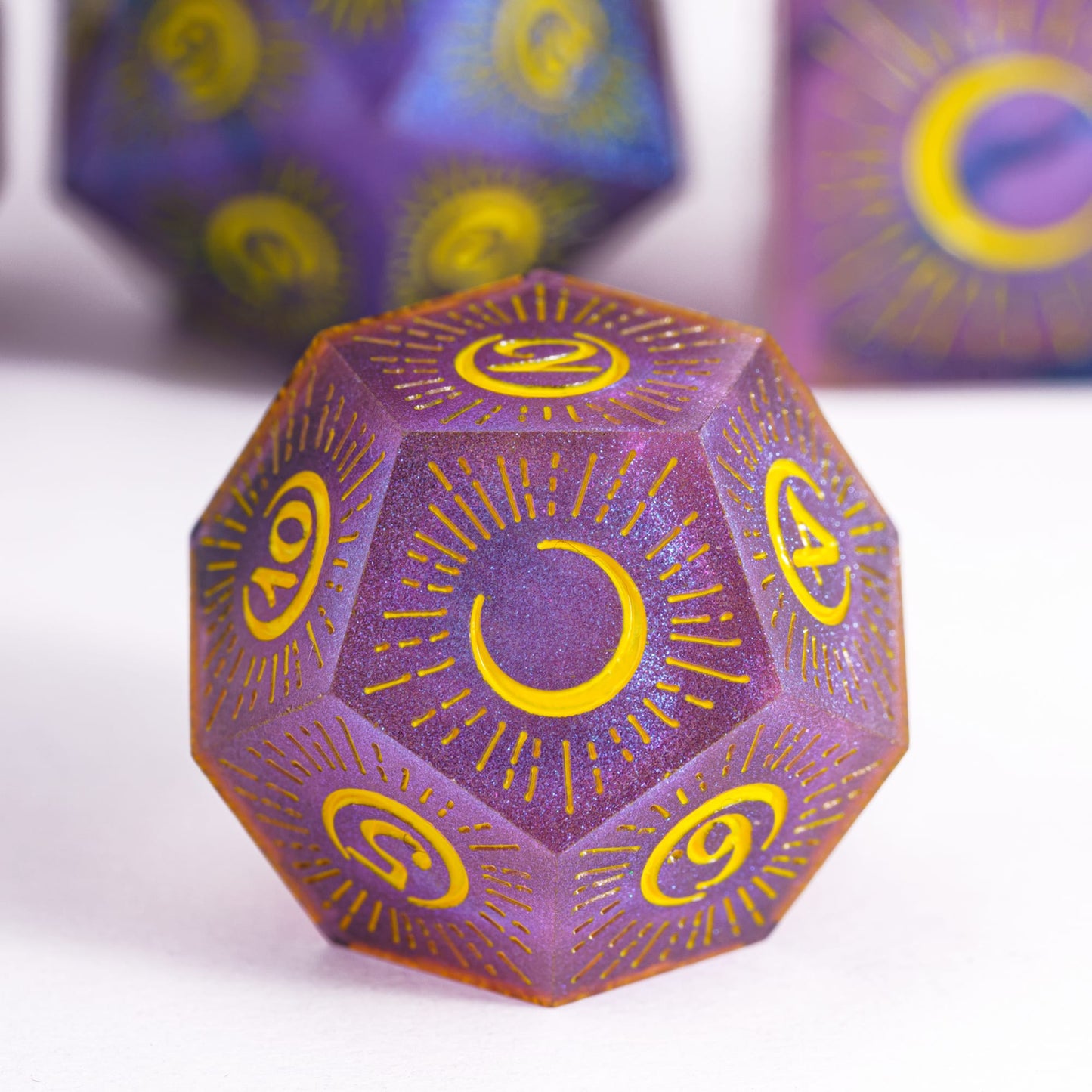 7 delige Resin Dice Set “Celestial Moon"