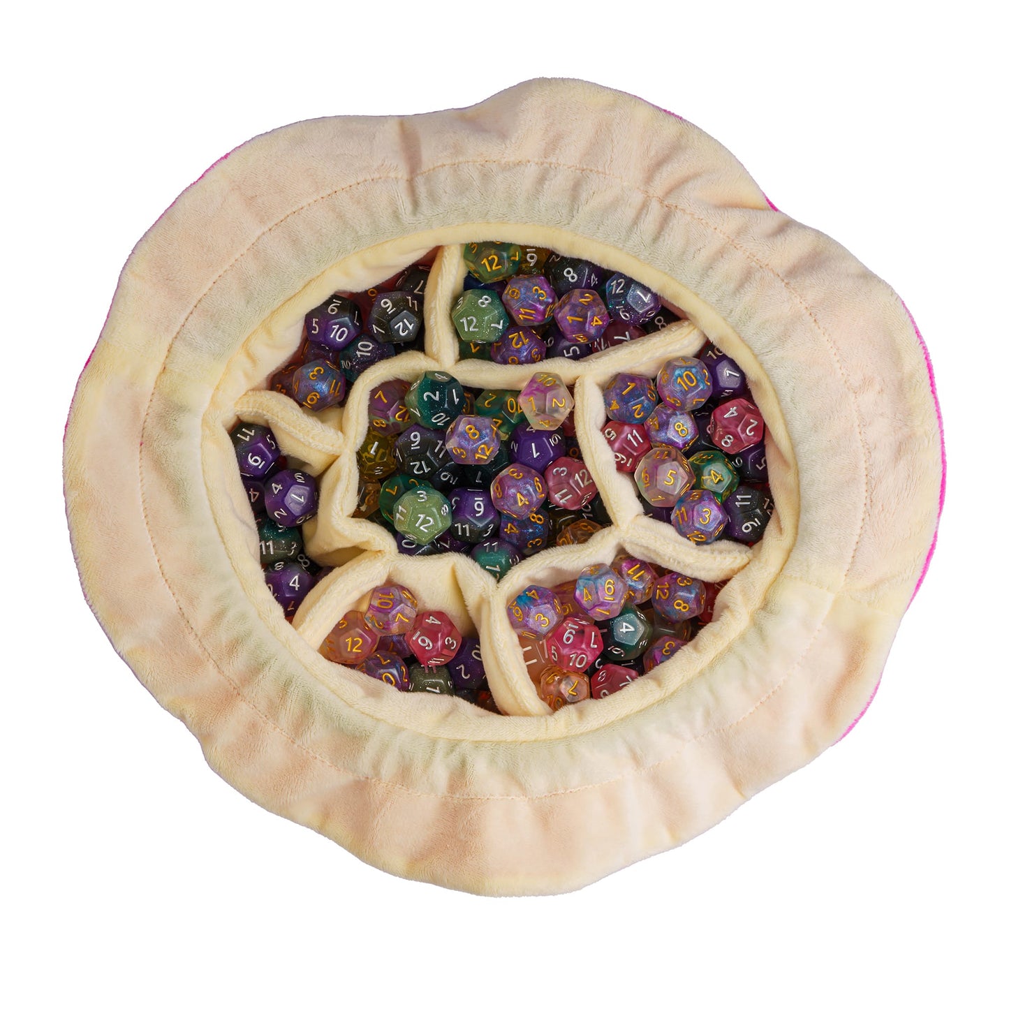 Dobbelstenen Zak met Dice Tray – Zachte Pluche Opbergzak | Voor Dungeons & Dragons & TTRPG Dobbelstenen Roze