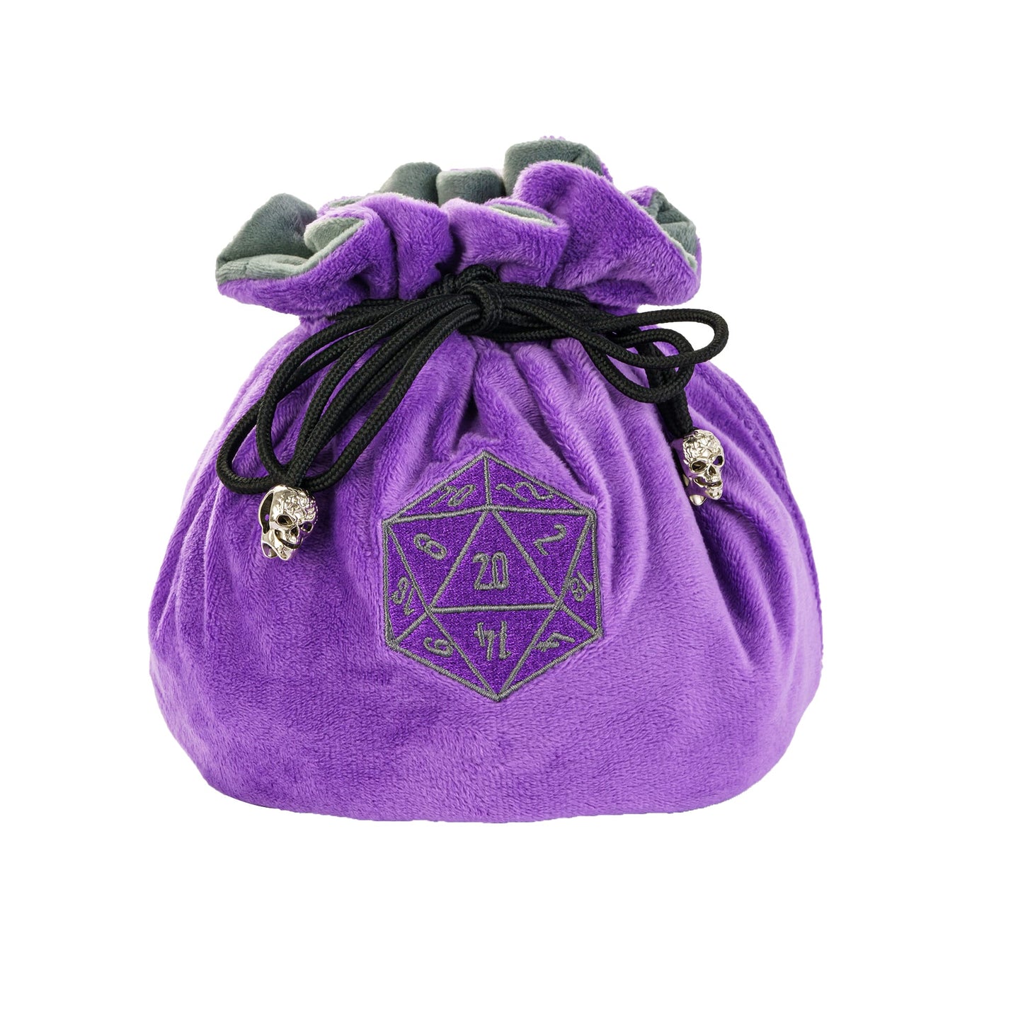 Dobbelstenen Zak met Dice Tray – Zachte Pluche Opbergzak | Voor Dungeons & Dragons & TTRPG Dobbelstenen Paars