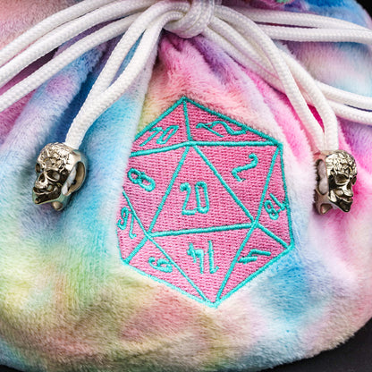 Dobbelstenen Zak met Dice Tray – Zachte Pluche Opbergzak | Voor Dungeons & Dragons & TTRPG Dobbelstenen Multicolor