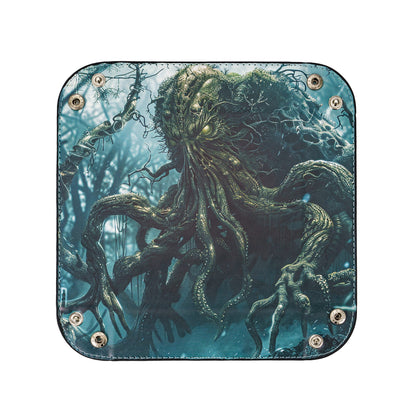 Opvouwbare Dice Tray – Zwart Kunstleer | Voor Dungeons & Dragons & TTRPG Dobbelstenen Monster Blauw