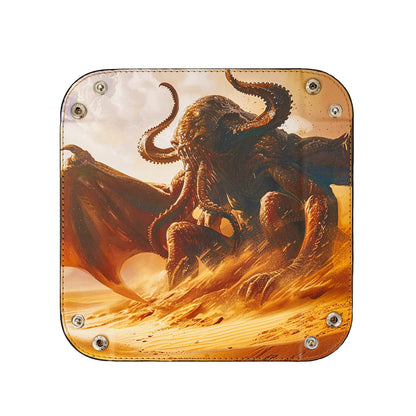 Opvouwbare Dice Tray – Zwart Kunstleer | Voor Dungeons & Dragons & TTRPG Dobbelstenen Monster