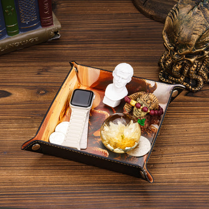 Opvouwbare Dice Tray – Zwart Kunstleer | Voor Dungeons & Dragons & TTRPG Dobbelstenen Monster