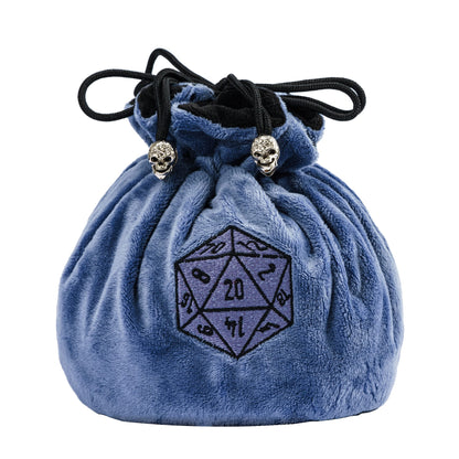 Dobbelstenen Zak met Dice Tray – Zachte Pluche Opbergzak | Voor Dungeons & Dragons & TTRPG Dobbelstenen Blauw
