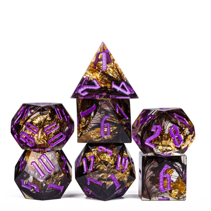 7 delige Resin Dice Set “Shadowflame Relic"