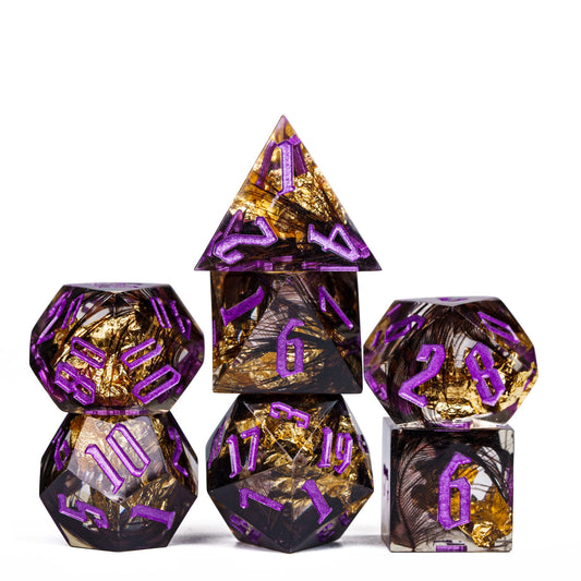 7 delige Resin Dice Set “Shadowflame Relic"