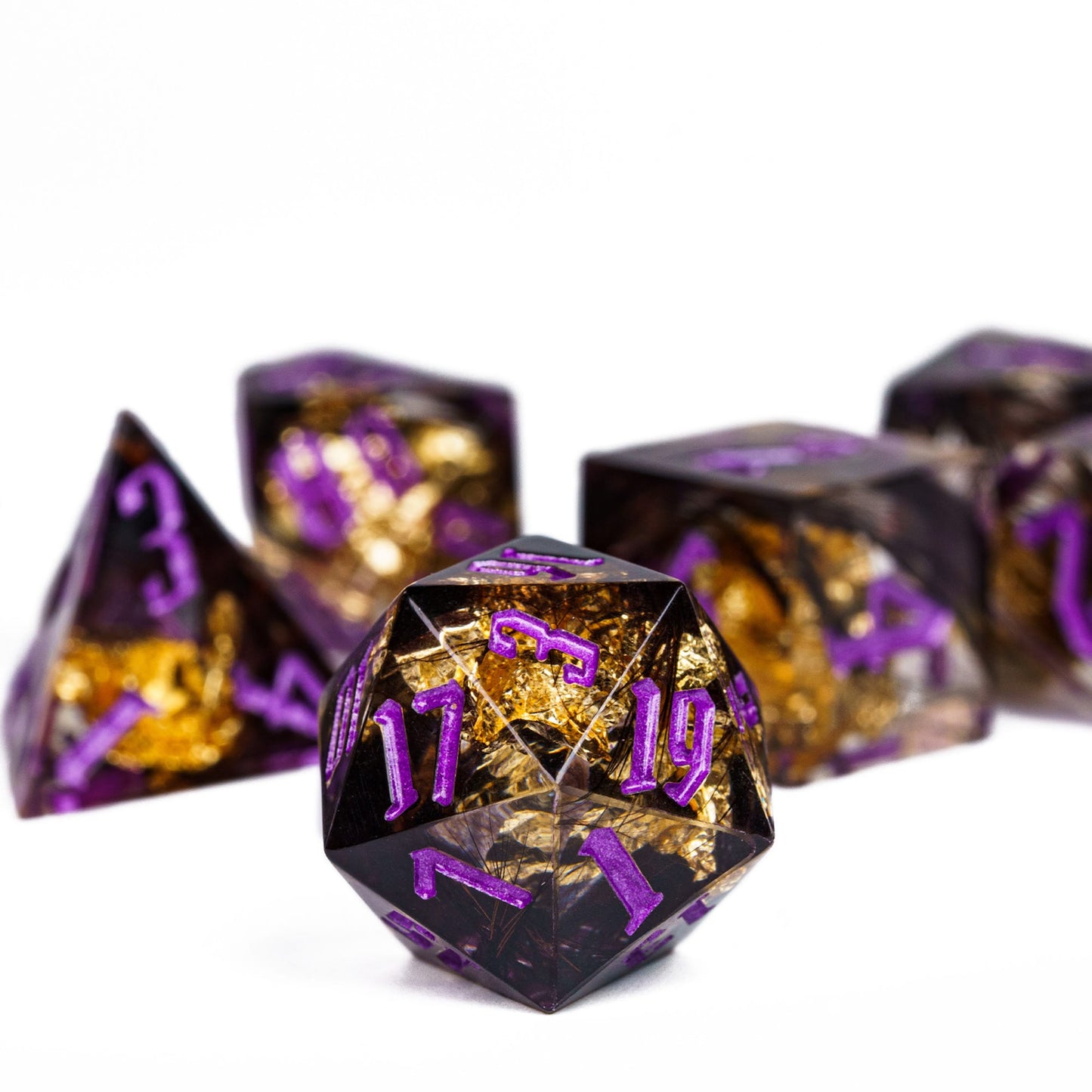 7 delige Resin Dice Set “Shadowflame Relic"