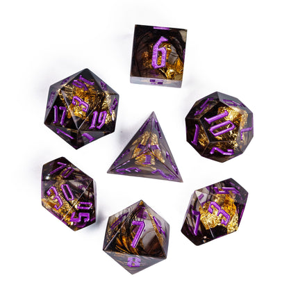 7 delige Resin Dice Set “Shadowflame Relic"