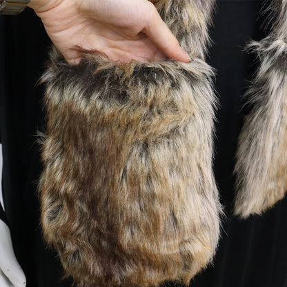 Faux Fur Berenmuts met Pootprint & Handwarmers