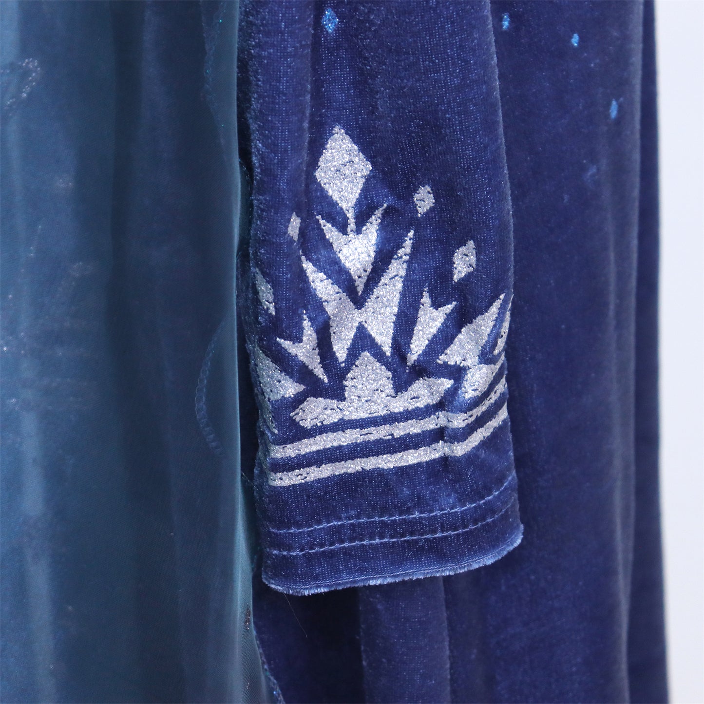 Elsa Verkleed Jurk Winter met Bontkraag Donker Blauw