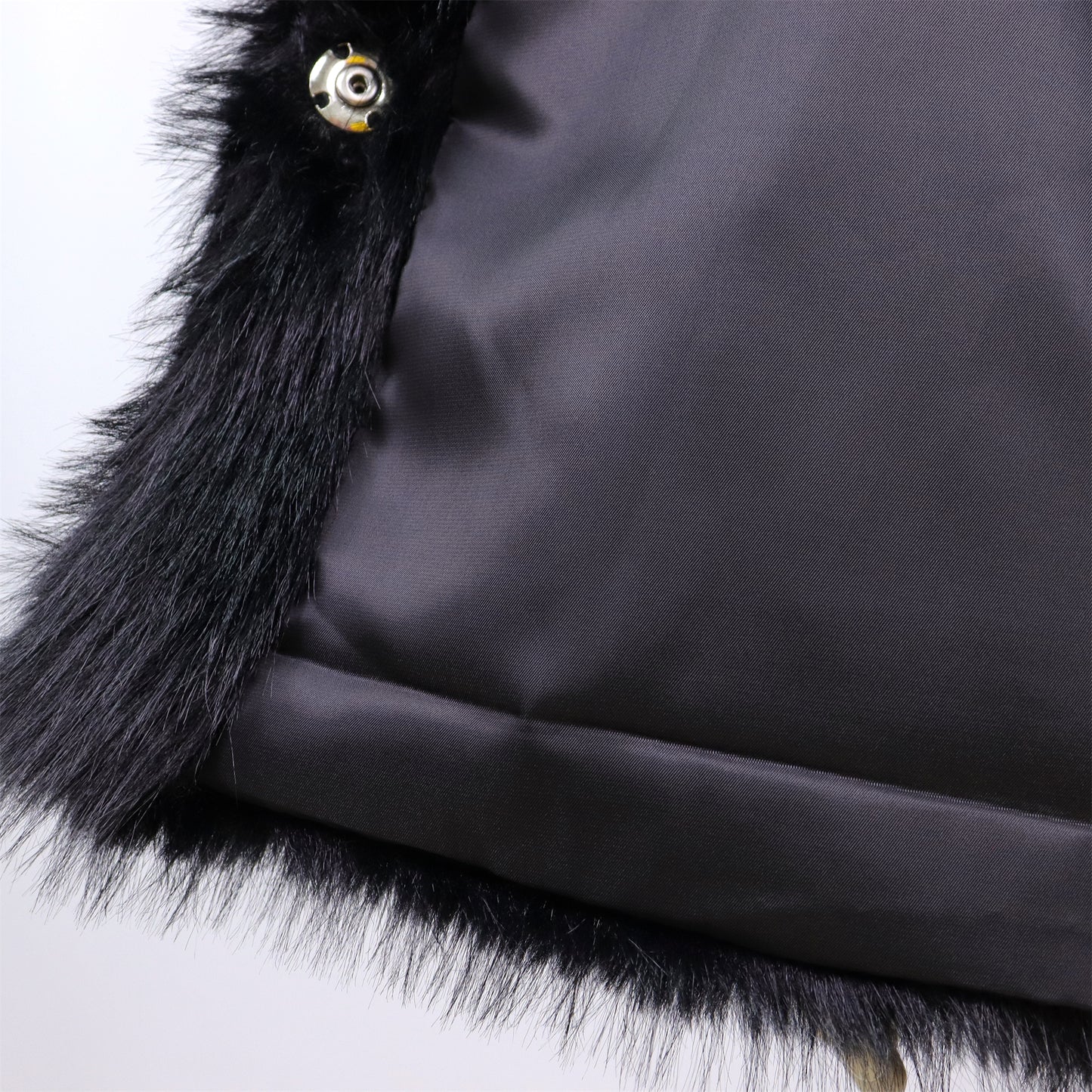 Zwarte Faux Bontjas voor Dames