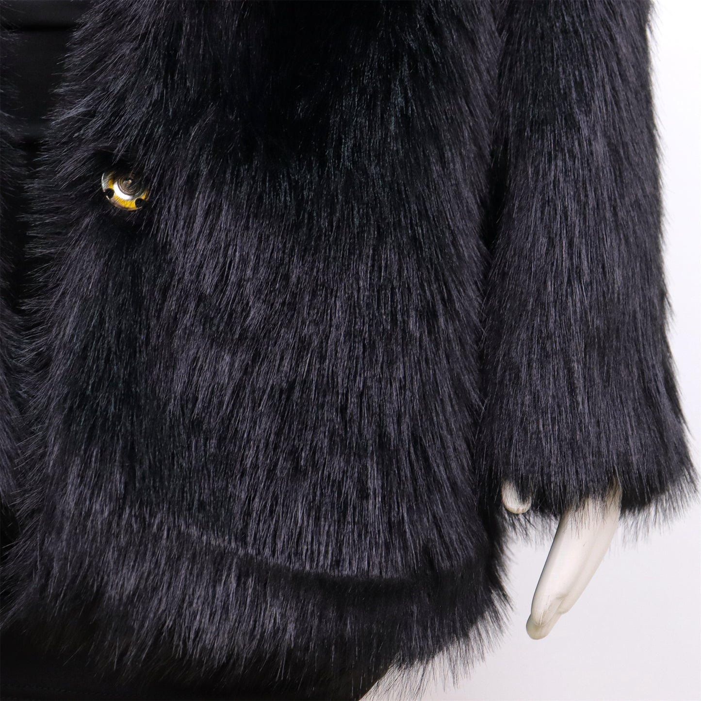 Zwarte Faux Bontjas voor Dames