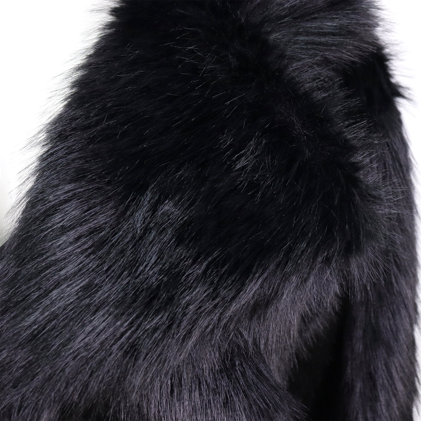 Zwarte Faux Bontjas voor Dames