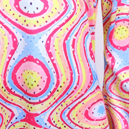 Hippie Verkleedjurk Dames Roze Gekleurde print
