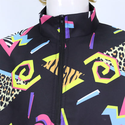 Retro Trainingspak Volwassenen Zwart met Retro Print