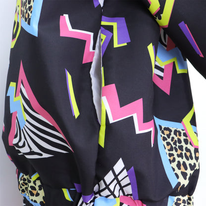 Retro Trainingspak Volwassenen Zwart met Retro Print